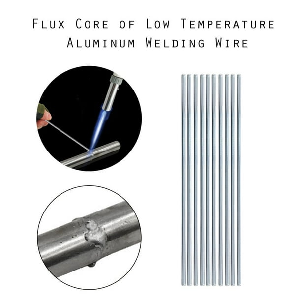 10Pcs Low Temperature Aluminum Welding Solder Wire Flux Brazing Repair Rods